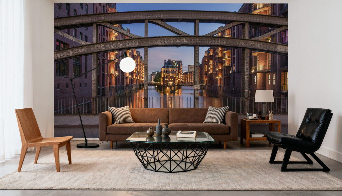 Twilight Canal Mural Wallpaper - room preview 04