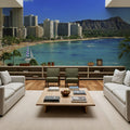 Coastal Paradise Skyline Mural Wallpaper - room preview 04