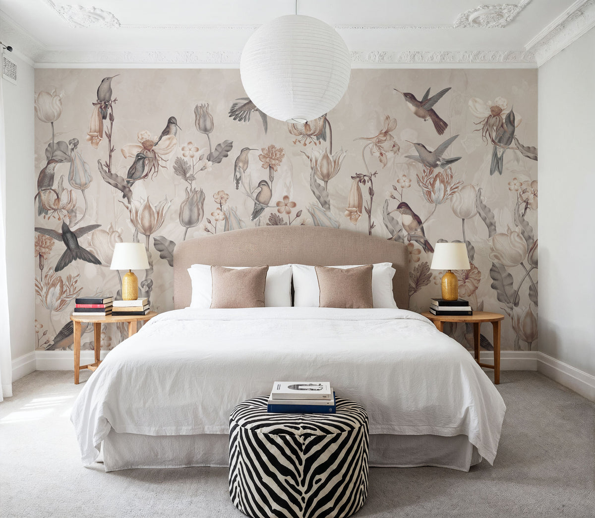 Tulips & Birds, Sand Mural Wallpaper - room preview 04