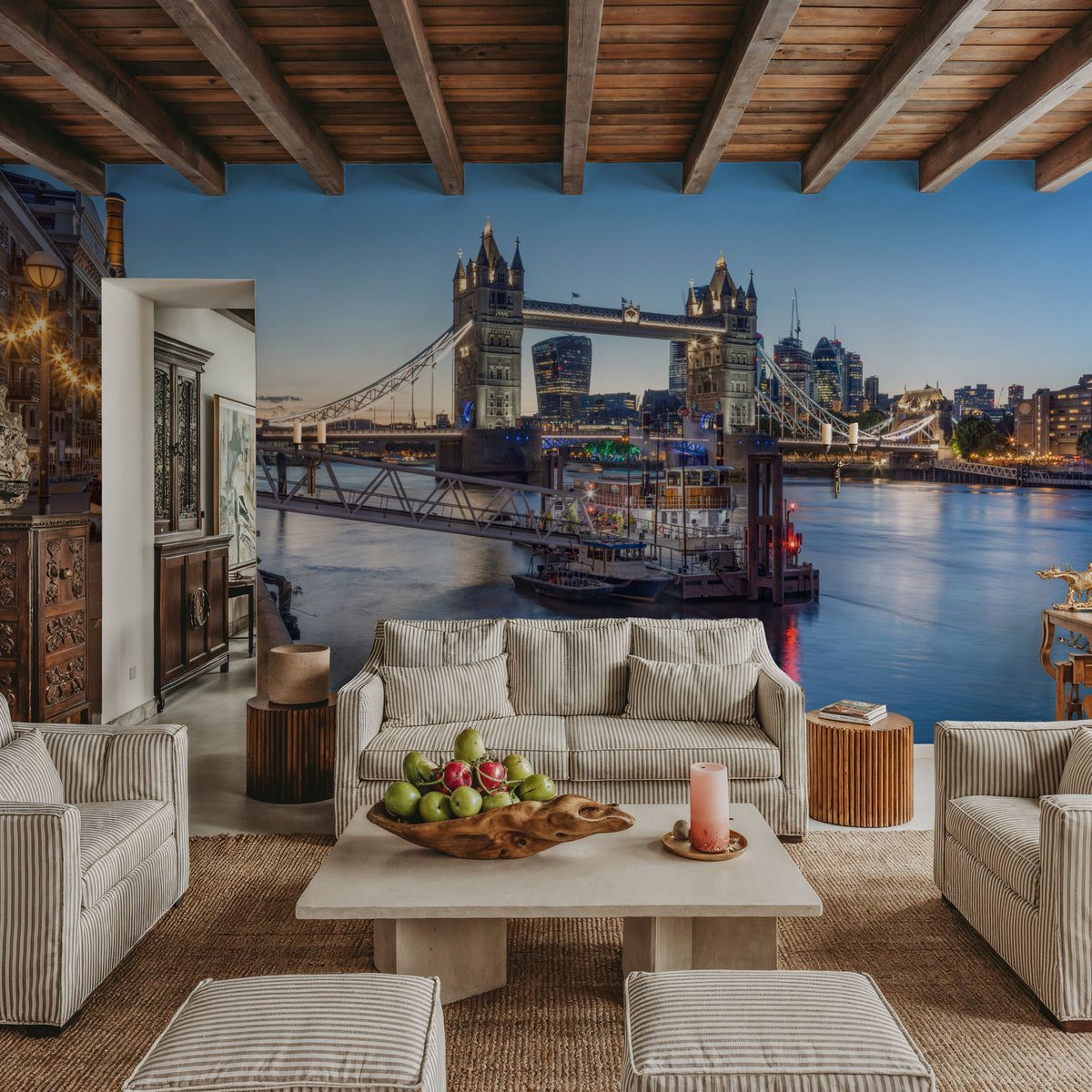 Tower Bridge At Night Mural Wallpaper - room preview 04