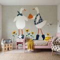 Ducks in the Pumpkin Patch VIII Mural Wallpaper - room preview 04