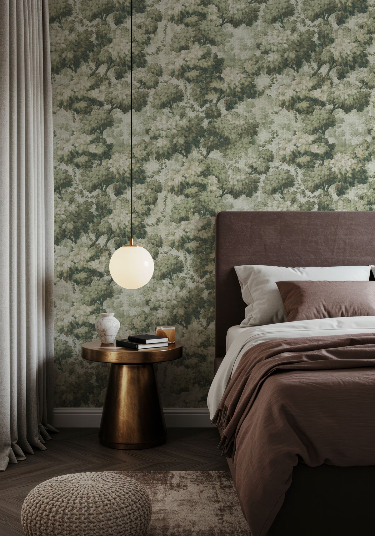 Greenwood Linden, Fresh Green Mural Wallpaper - room preview 04