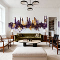 Manama Skyline Purple & Gold Mural Wallpaper - room preview 04