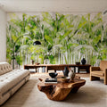 Wild Green Leaves Mural Wallpaper - room preview 04