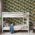 Market Flowers on Green Mural Wallpaper - room preview 04