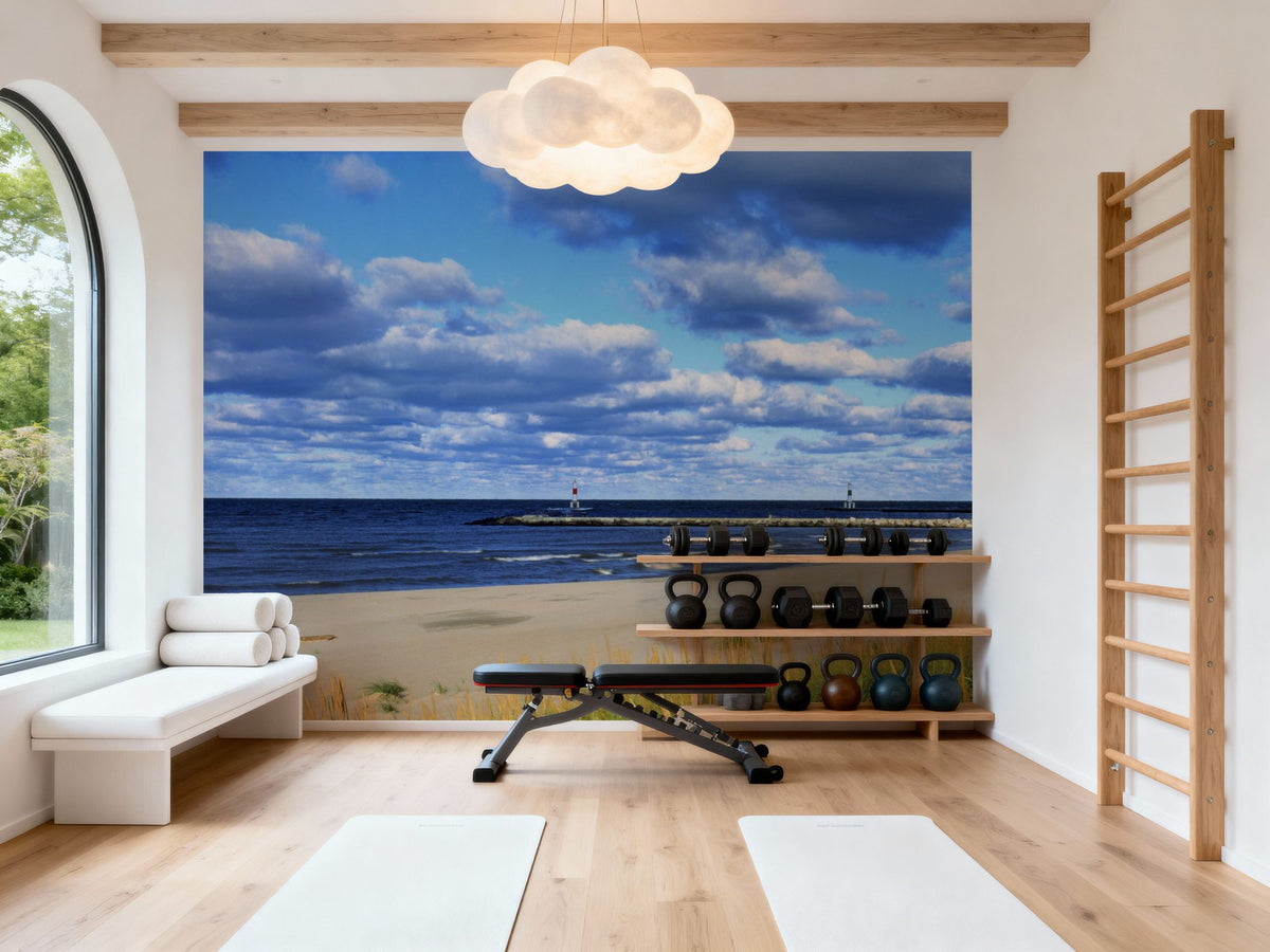 Coastal Lighthouse Haven Mural Wallpaper - room preview 04