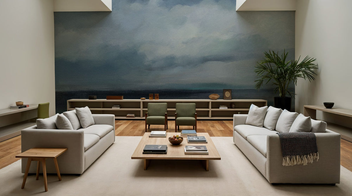 Evening Beach Mural Wallpaper - Neutral Tone - room preview 04