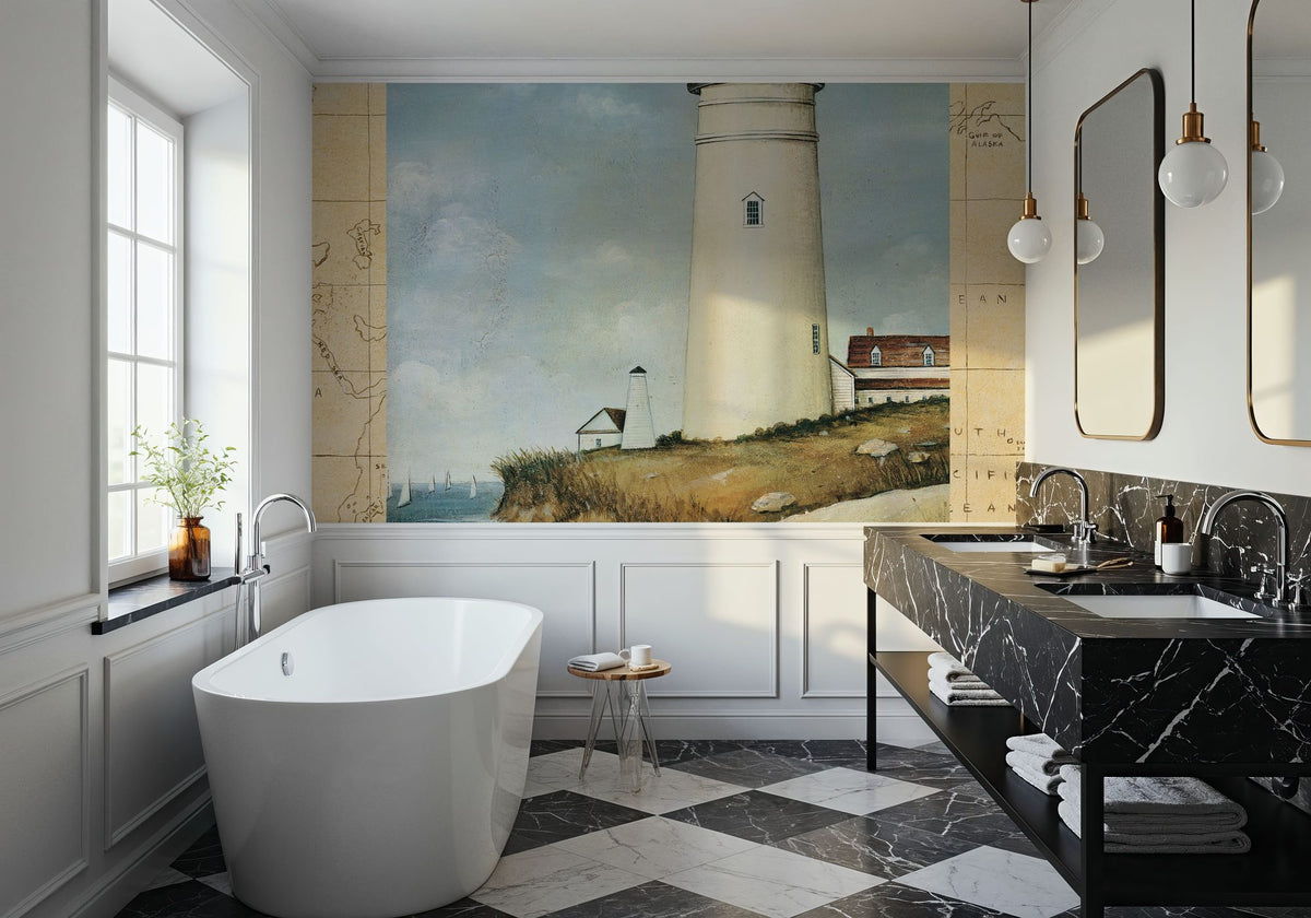 Atlantic Island Map Mural Wallpaper - room preview 04