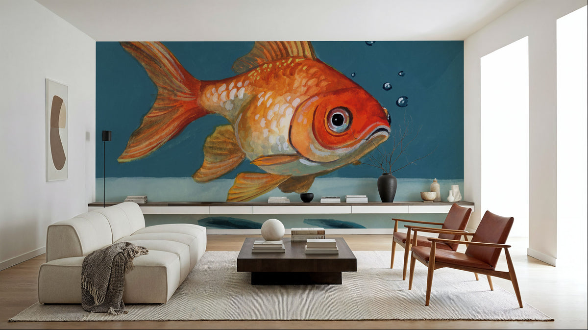 Goldfish Chillin Mural Wallpaper - room preview 04