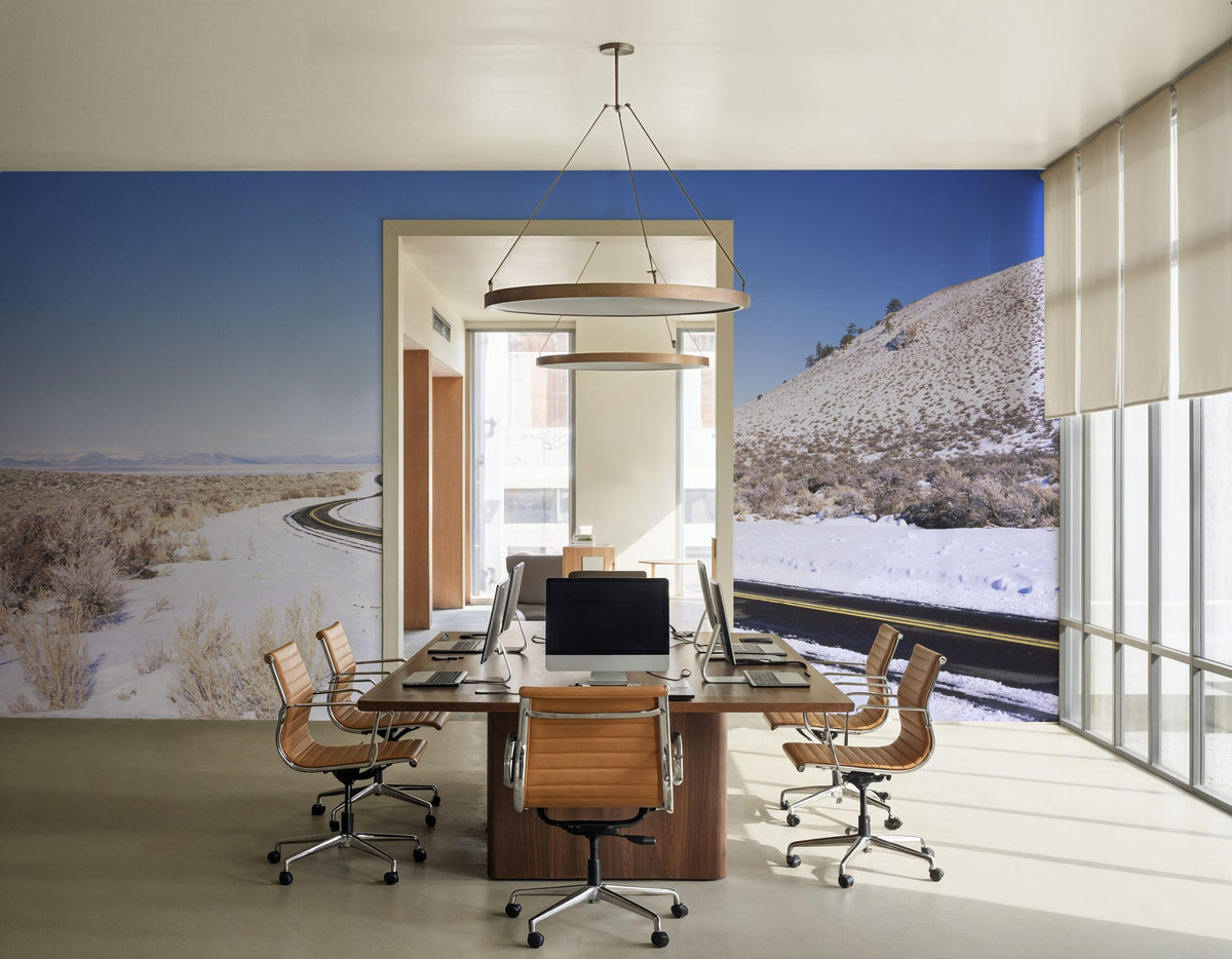 Winter Highway Mural Wallpaper - room preview 04