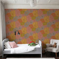 Cool Fluid Flowers, Muted Mural Wallpaper - room preview 04