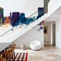 Wichita Kansas Skyline Blue & Bronze Mural Wallpaper - room preview 04