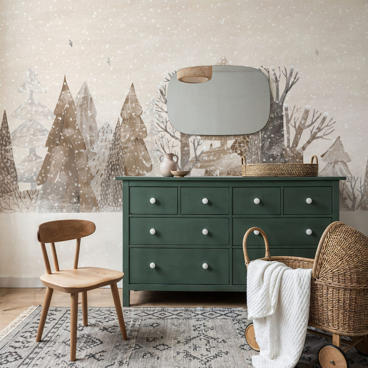 Snowy View Mural Wallpaper - room preview 04