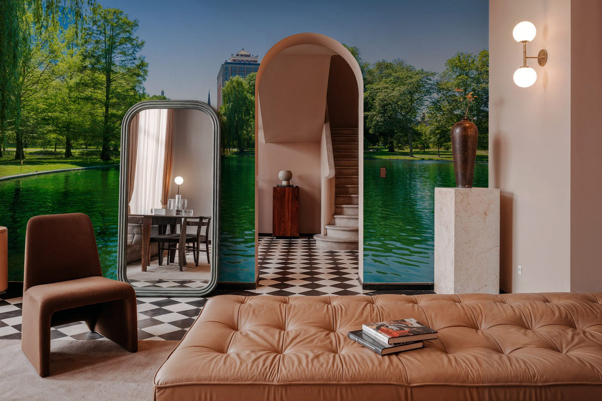 Boston Common Lake Mural Wallpaper - room preview 04