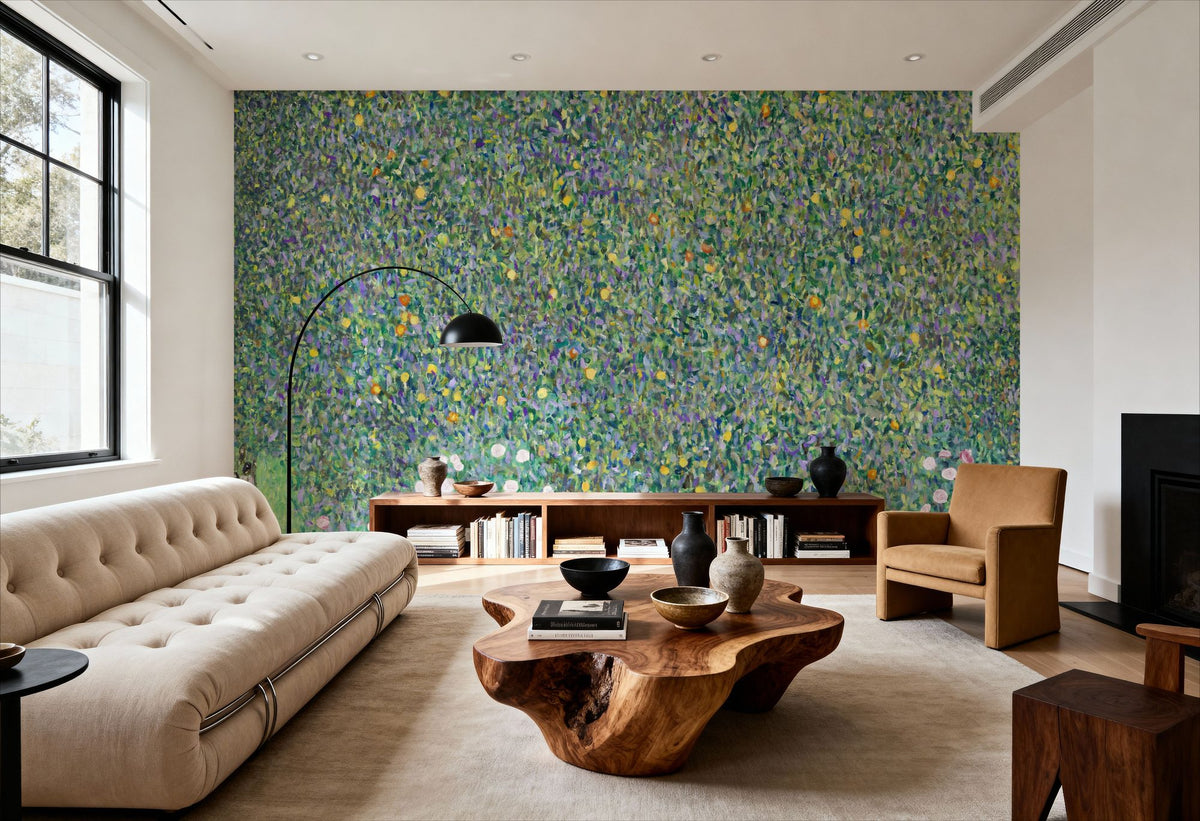 Rosebushes Under the Trees Mural Wallpaper - room preview 04