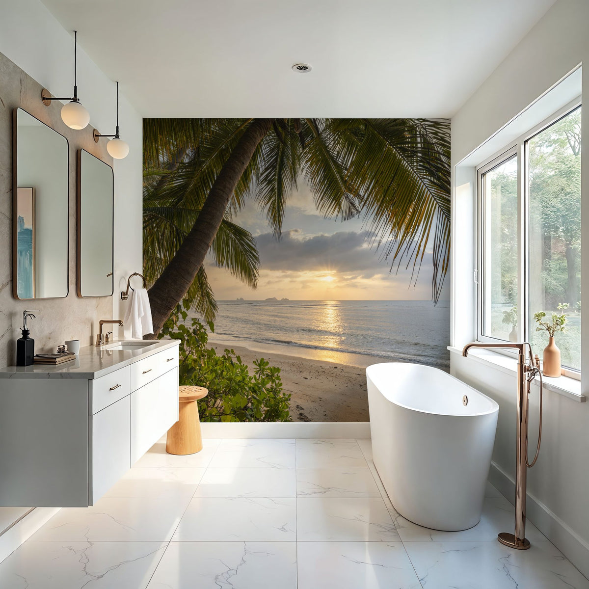 Golden Shore Sunrise Mural Wallpaper - room preview 04