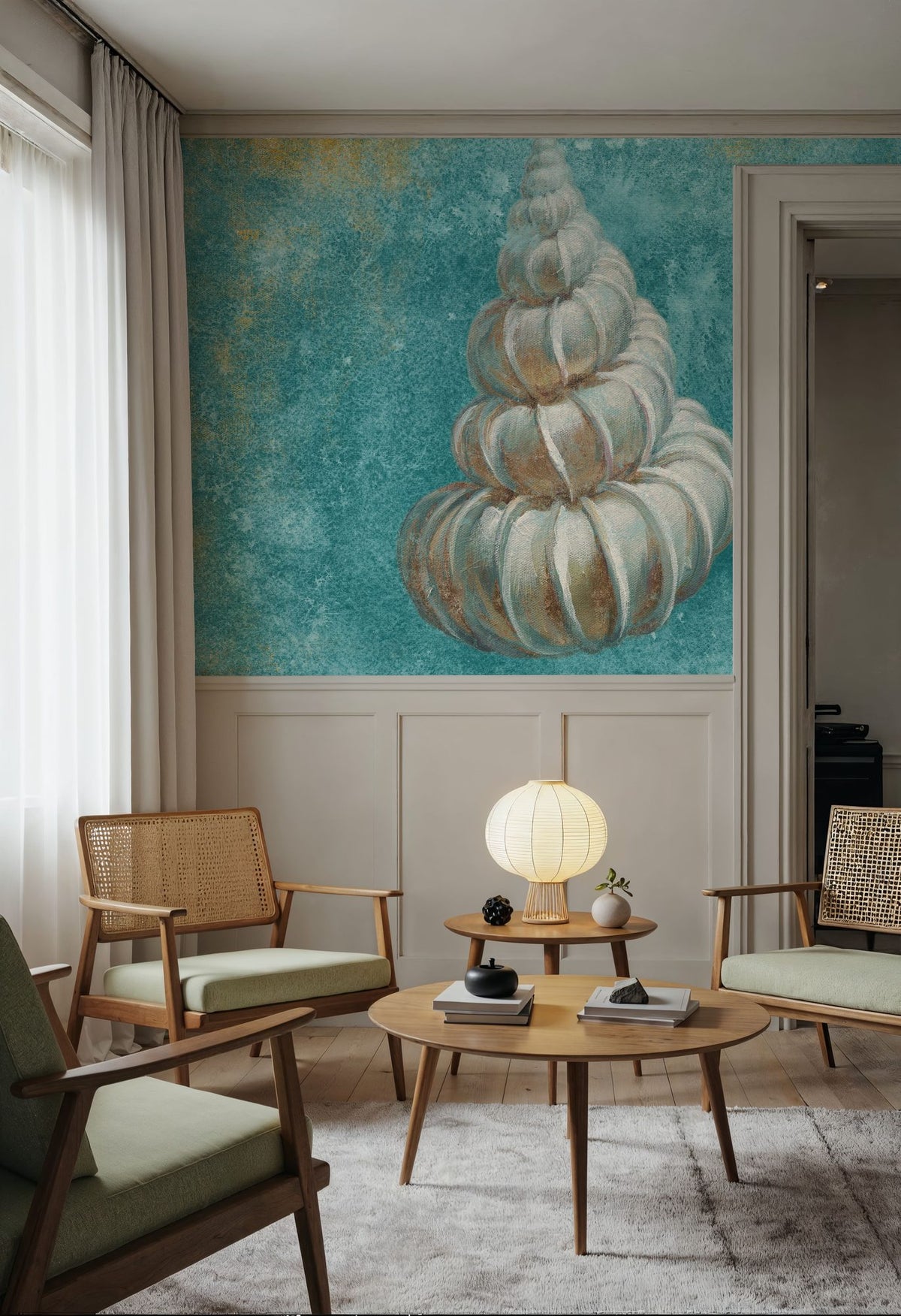 Treasures From the Sea Aqua I Mural Wallpaper - room preview 04
