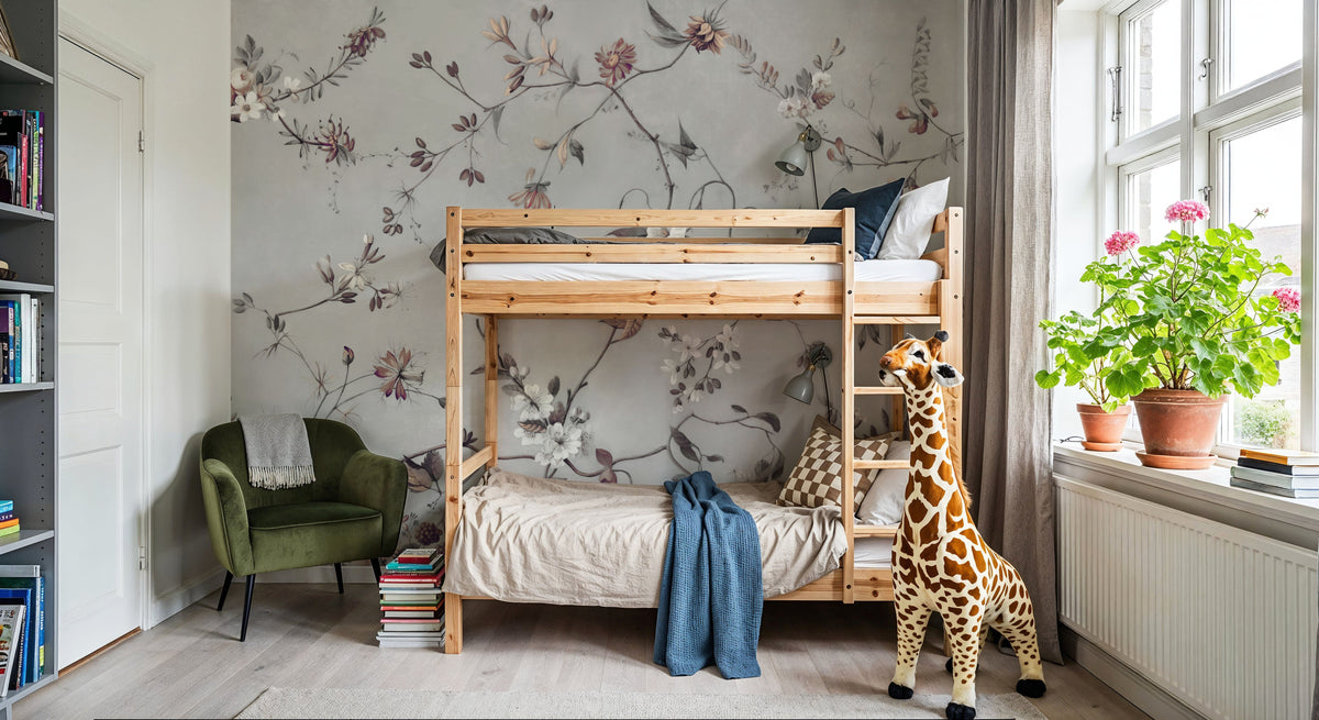 Floral Heaven, Beige Mural Wallpaper - room preview 04