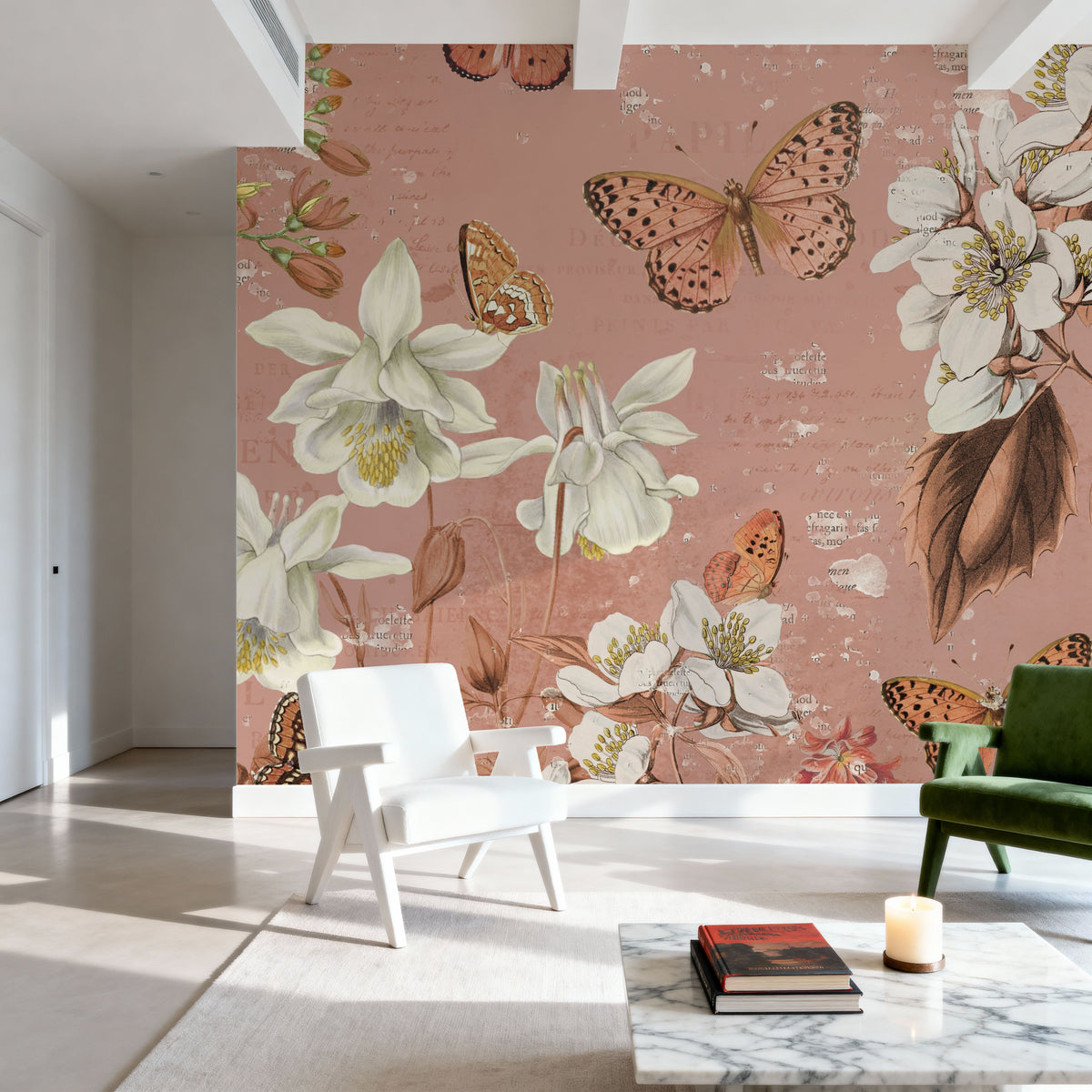 Flutter and Bloom I Mural Wallpaper - room preview 04