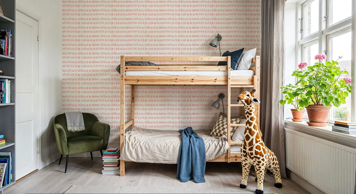 Coastal Leaning Red Mural Wallpaper - room preview 04