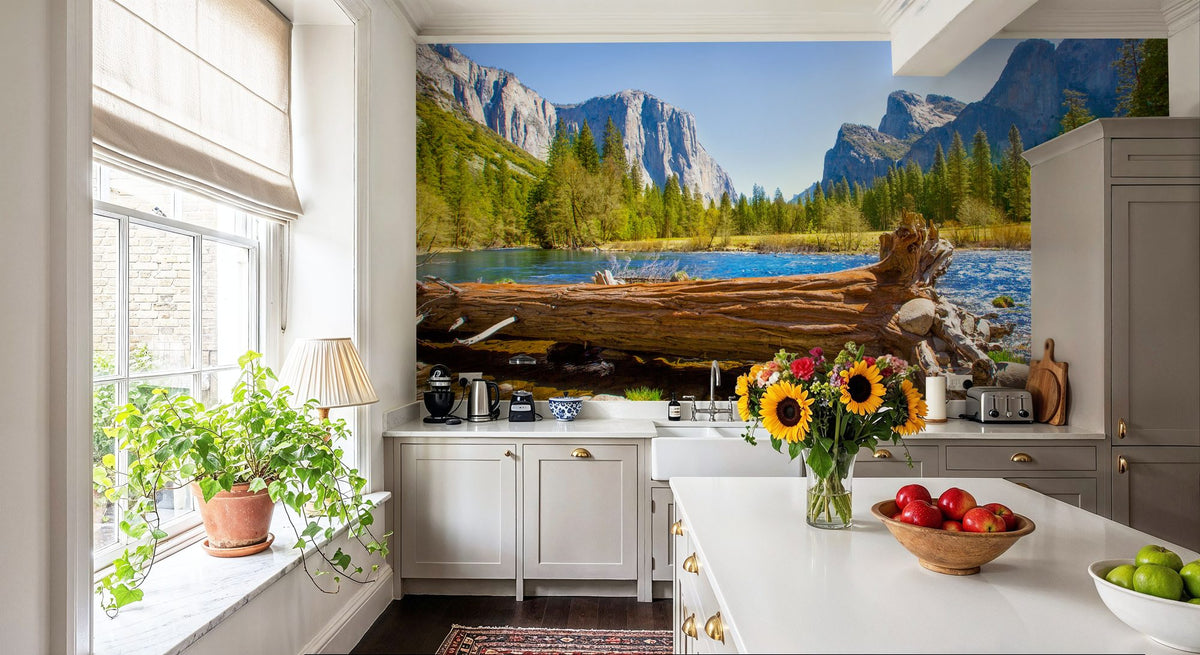 Merced River Log Mural Wallpaper - room preview 04