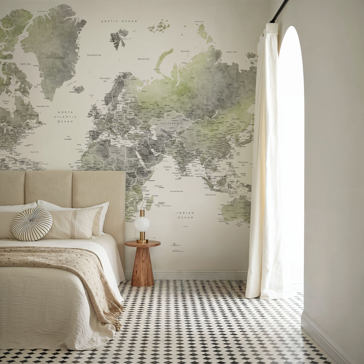 World Map Cities - Hollace Mural Wallpaper - room preview 04