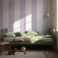 Scalloped Circus Stripes, Lavender Mural Wallpaper - room preview 04