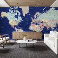 World Map Cities - Powa Mural Wallpaper - room preview 04