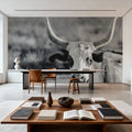 High Desert Herd BW Mural Wallpaper - room preview 04