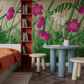 Geranium Meadow, Beige Mural Wallpaper - room preview 04