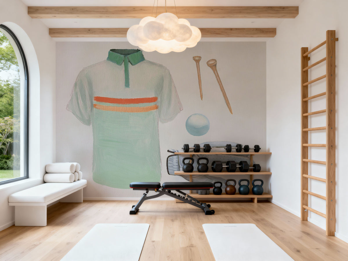 The Fairway IV Mural Wallpaper - Light Tone - room preview 04