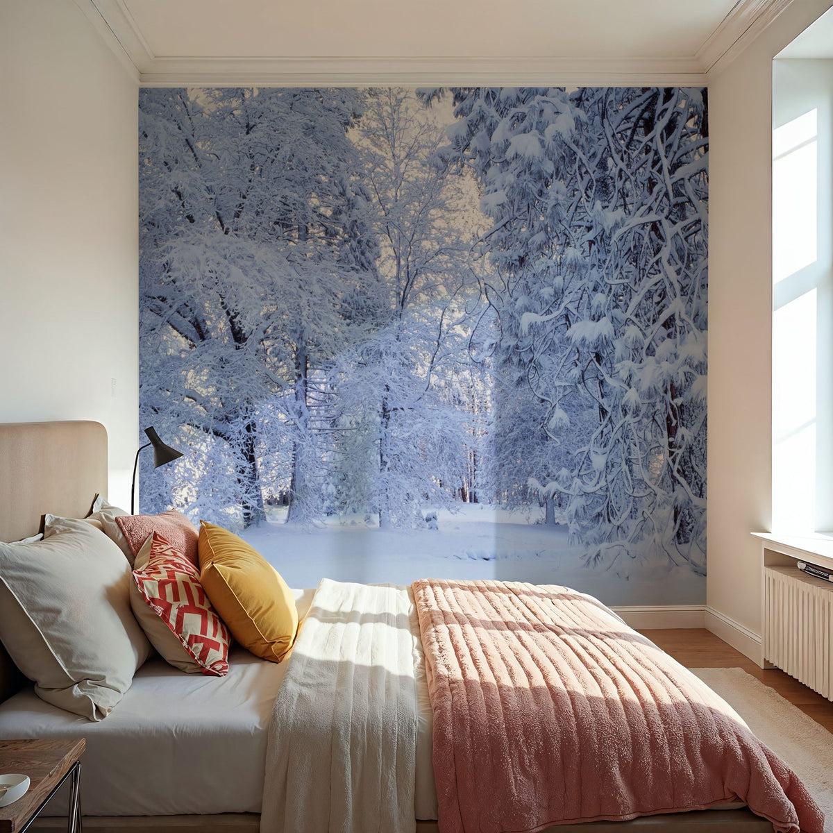 Snow-Laden Forest Mural Wallpaper - room preview 04