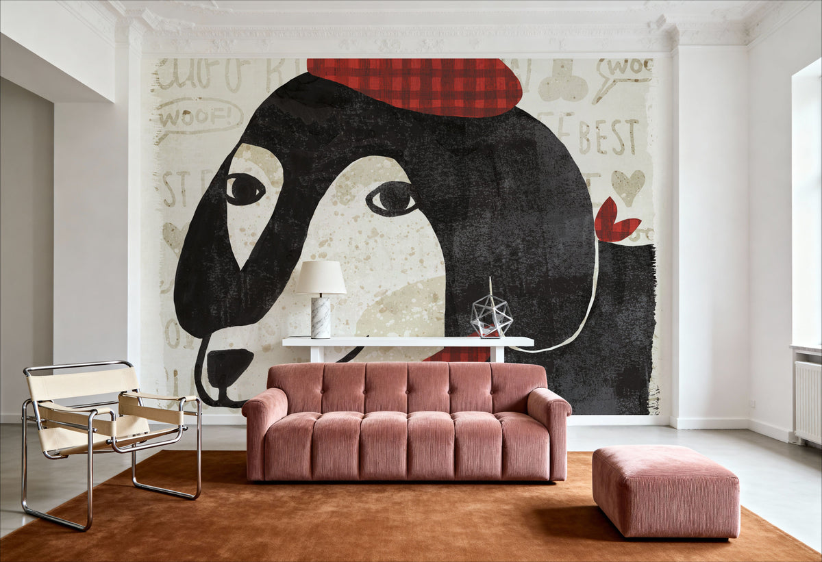 Puppy Love IV Mural Wallpaper - room preview 04