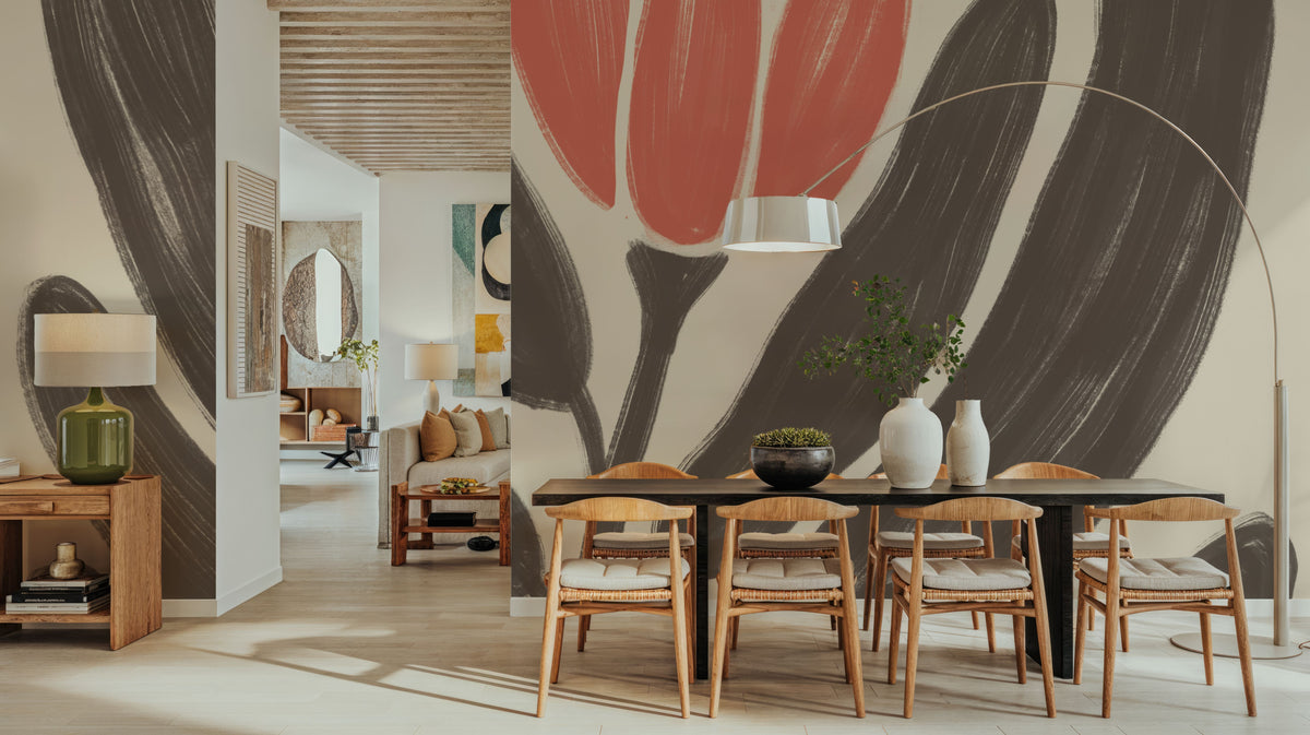 Simple Flowers I Mural Wallpaper - room preview 04