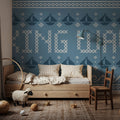 Coastal Cross Stitch I Mural Wallpaper - room preview 04