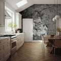 Playful Lions BW Mural Wallpaper - room preview 04