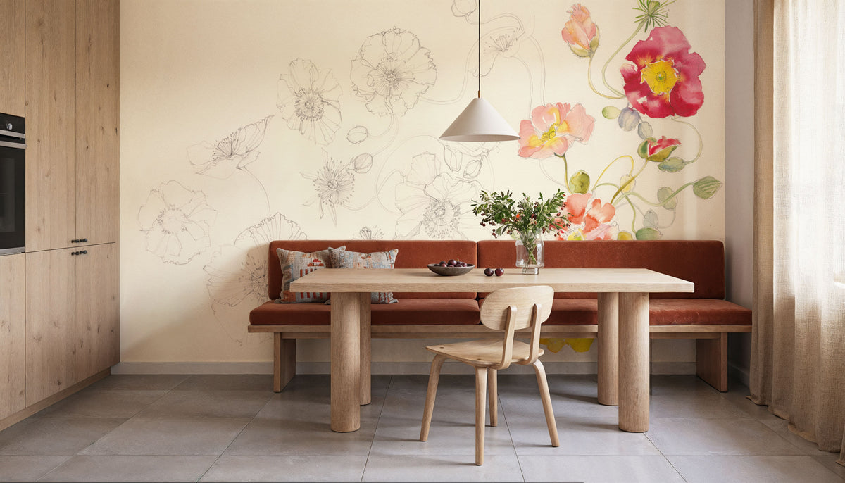 Floral Elements Mural Wallpaper - room preview 04
