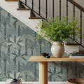 Palmera Luxe, Chalky Blue Mural Wallpaper - room preview 04
