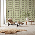 Geo Floral, Pistachio Mural Wallpaper - room preview 04