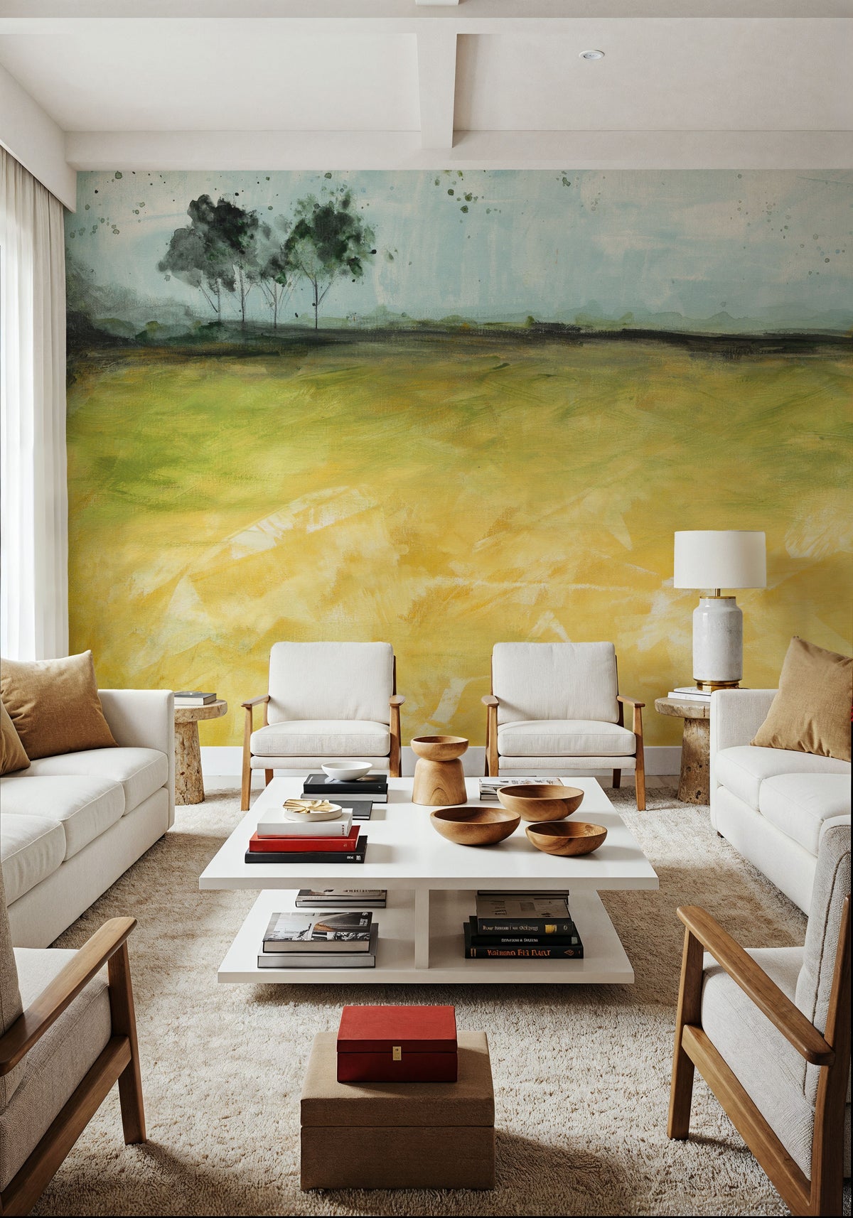 Over the Meadow Mural Wallpaper - room preview 04
