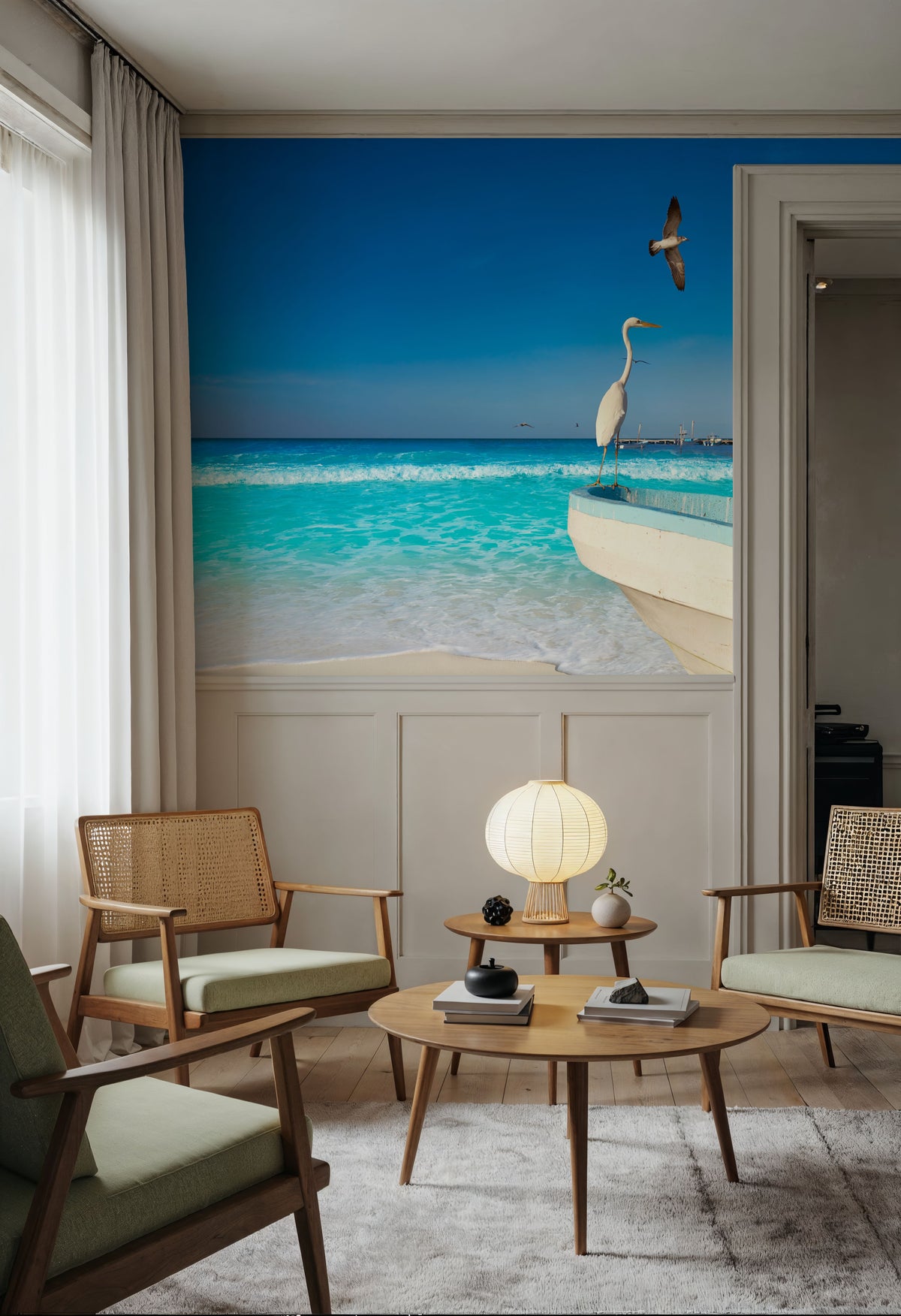 Egret Harbor Mural Wallpaper - room preview 04