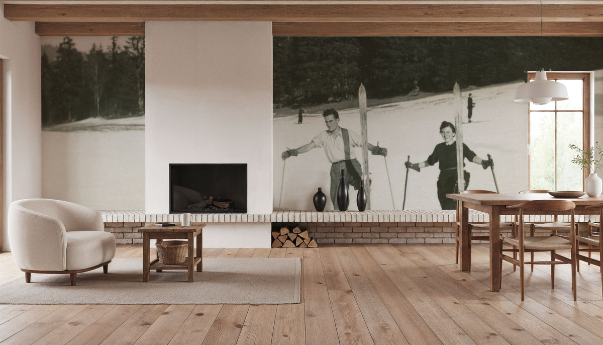 Wooden Skis Mural Wallpaper - room preview 04