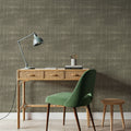 Staggered Zig-Zag, Olive Mural Wallpaper - room preview 04