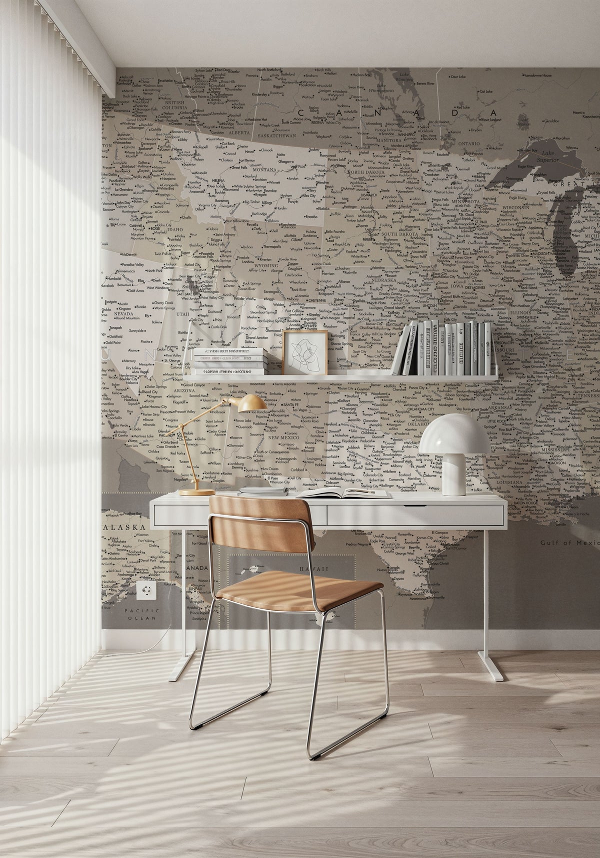 US Map Detailed - Earth Mural Wallpaper - room preview 04
