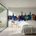 Varaždin Croatia Skyline Blue & Bronze Mural Wallpaper - room preview 04
