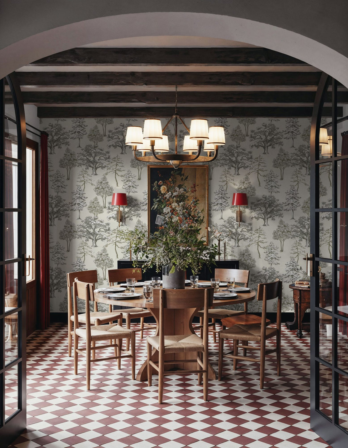 Park Trees, Off White Mural Wallpaper - room preview 04