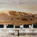 Bison Firehole River Mural Wallpaper - room preview 04