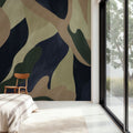Dynamic Fields, Butter Yellow & Navy Mural Wallpaper - room preview 04