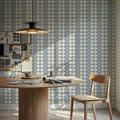 Nara Indigo Embroidery Mural Wallpaper - room preview 04
