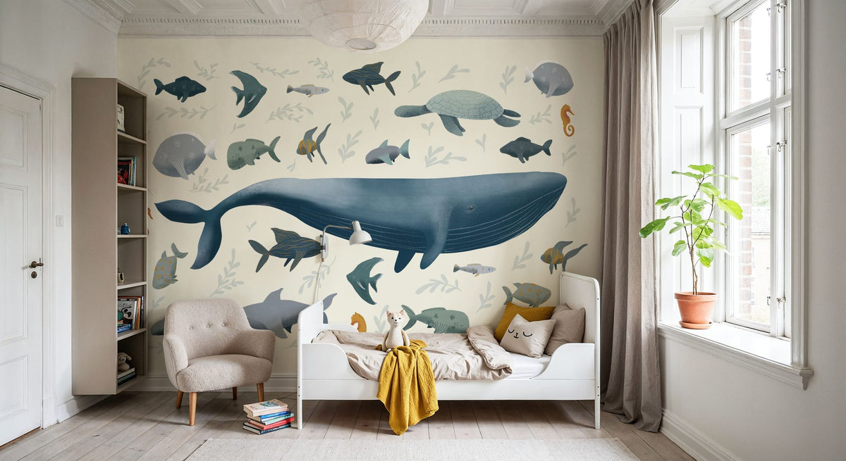 Ocean Life Mural Wallpaper - room preview 04